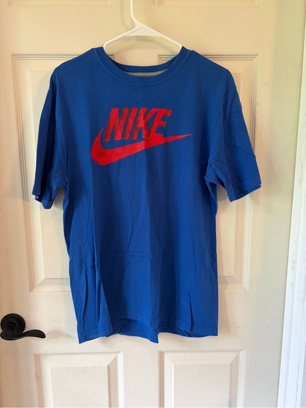 Nike Blue Tee with Red Logo - size M